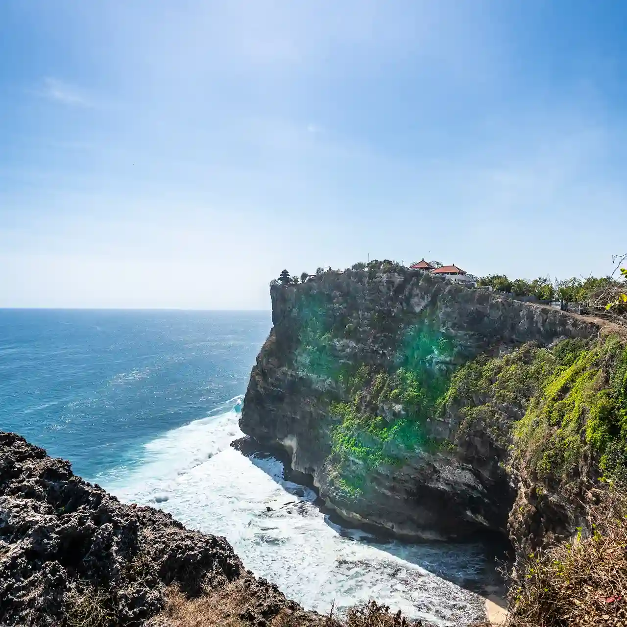 The limestone cliffs of the Bukit peninsula at Uluwatu